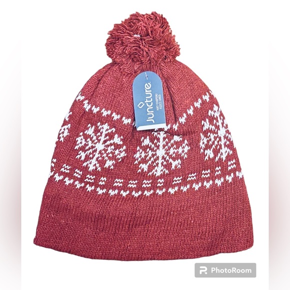 NWT Juncture Fleece Lined Fall/Winter Hats New with Tag Beanie Chapeau-Burgandy - Picture 1 of 5